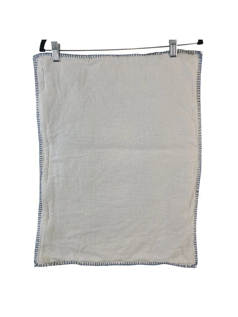 Serena & Lily Embroidered Floral Pillow Case White, Blue, Green Detailing 22x16